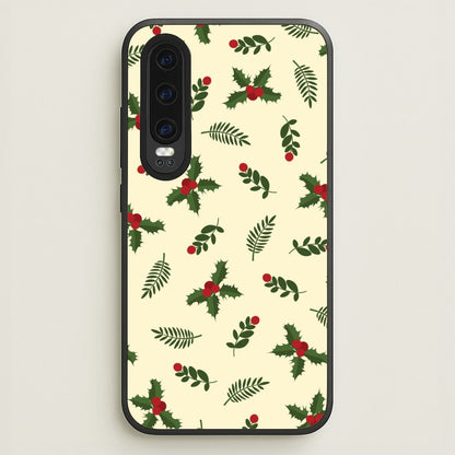 Holly Green Pattern  - Christmas Patterns Phone Case for Huawei P30