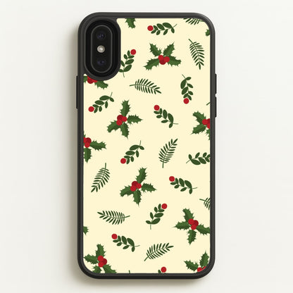 Holly Green Pattern  - Christmas Patterns Phone Case for iPhone XS Max