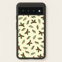 Holly Green Pattern  - Christmas Patterns Phone Case for Google Pixel 7 Pro