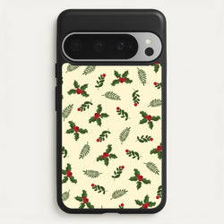 Holly Green Pattern  - Christmas Patterns Phone Case for Google Pixel 9 Pro XL
