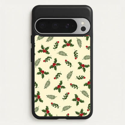 Holly Green Pattern  - Christmas Patterns Phone Case for Google Pixel 9 Pro XL