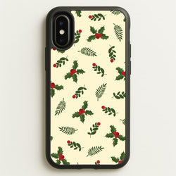 Holly Green Pattern  - Christmas Patterns Phone Case for iPhone X / XS