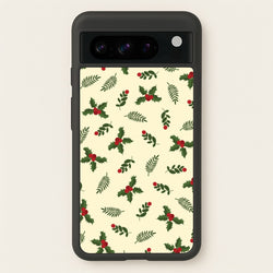 Holly Green Pattern  - Christmas Patterns Phone Case for Google Pixel 8 Pro