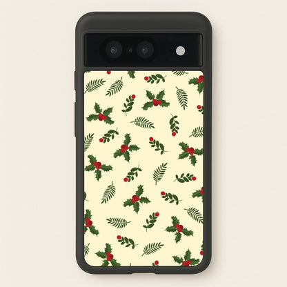 Holly Green Pattern  - Christmas Patterns Phone Case for Google Pixel 8