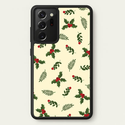 Holly Green Pattern  - Christmas Patterns Phone Case for Galaxy Note 20 Ultra
