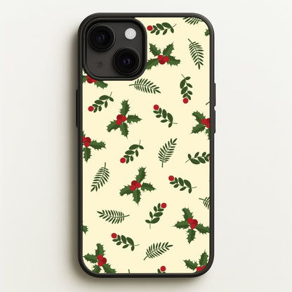 Holly Green Pattern  - Christmas Patterns Phone Case for iPhone 13 Mini