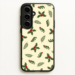 Holly Green Pattern  - Christmas Patterns Phone Case for Galaxy A56
