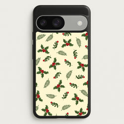 Holly Green Pattern  - Christmas Patterns Phone Case for Google Pixel 9 / 9 Pro