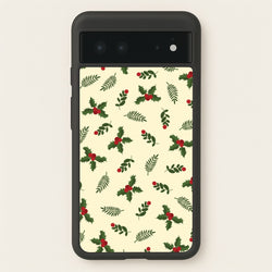 Holly Green Pattern  - Christmas Patterns Phone Case for Google Pixel 6