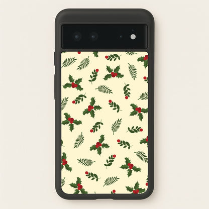 Holly Green Pattern  - Christmas Patterns Phone Case for Google Pixel 6
