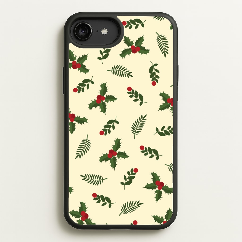 Holly Green Pattern  - Christmas Patterns Phone Case for iPhone 6 Plus / 7 Plus / 8 Plus