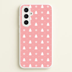 Pink Tree Pattern  - Christmas Patterns Phone Case for Galaxy A16