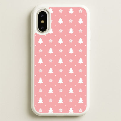 Pink Tree Pattern  - Christmas Patterns Phone Case for iPhone X / XS