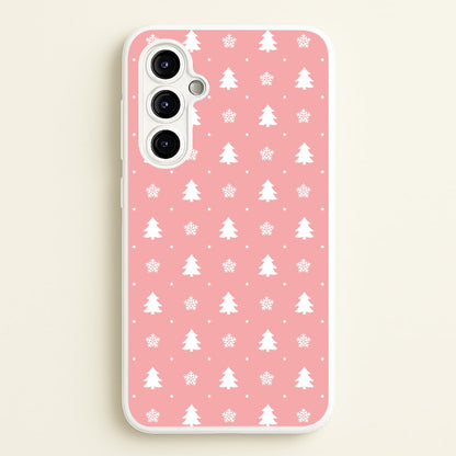Pink Tree Pattern  - Christmas Patterns Phone Case for Galaxy A54