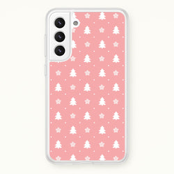 Pink Tree Pattern  - Christmas Patterns Phone Case for Galaxy S22 Plus