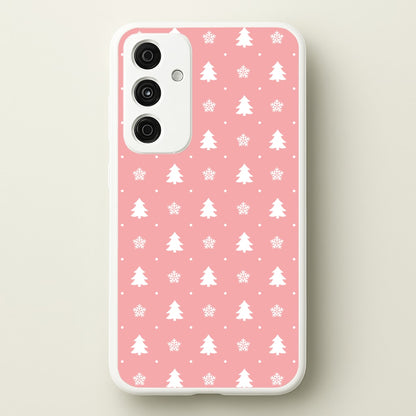 Pink Tree Pattern  - Christmas Patterns Phone Case for Galaxy A35