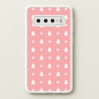 Pink Tree Pattern  - Christmas Patterns Phone Case for Galaxy S10 Plus