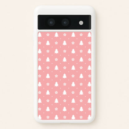 Pink Tree Pattern  - Christmas Patterns Phone Case for Google Pixel 8a