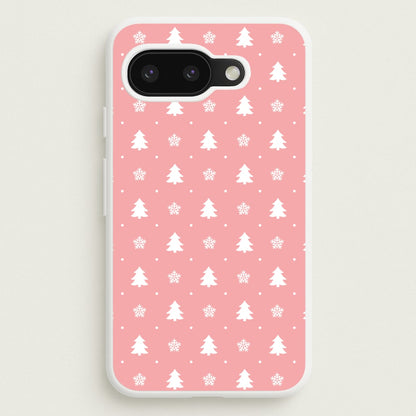 Pink Tree Pattern  - Christmas Patterns Phone Case for Google Pixel 9a