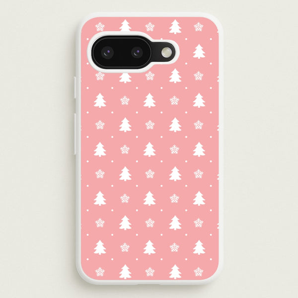 Pink Tree Pattern  - Christmas Patterns Phone Case for Google Pixel 9a