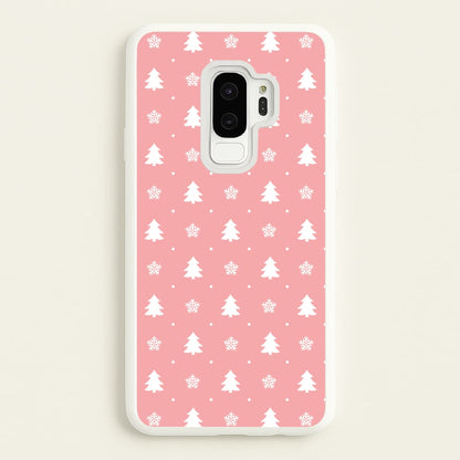 Pink Tree Pattern  - Christmas Patterns Phone Case for Galaxy S9 Plus