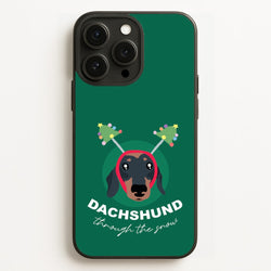 Dachshund Through The Snow  - Christmas Animals Phone Case for iPhone 16 Pro Max