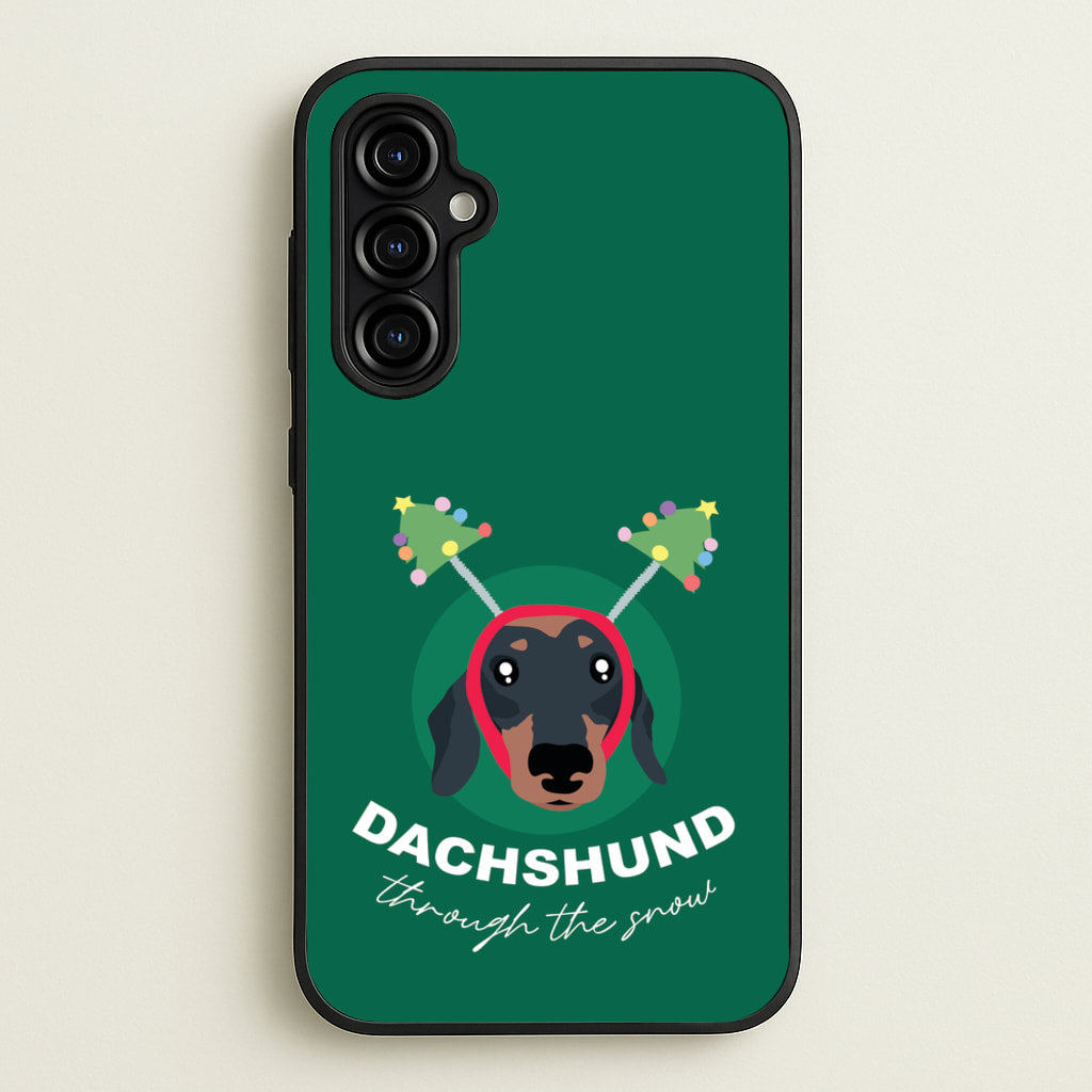 Dachshund Through The Snow  - Christmas Animals Phone Case for Galaxy A54