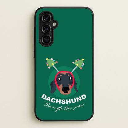 Dachshund Through The Snow  - Christmas Animals Phone Case for Galaxy A54