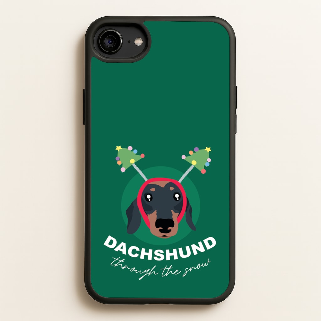 Dachshund Through The Snow  - Christmas Animals Phone Case for iPhone 6 / 7 / 8 / SE