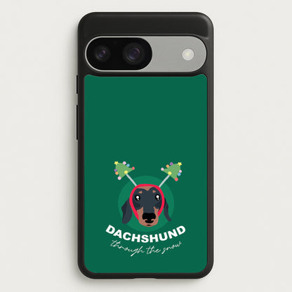 Dachshund Through The Snow  - Christmas Animals Phone Case for Google Pixel 9 / 9 Pro