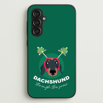 Dachshund Through The Snow  - Christmas Animals Phone Case for Galaxy S23FE