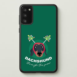 Dachshund Through The Snow  - Christmas Animals Phone Case for Galaxy S20FE