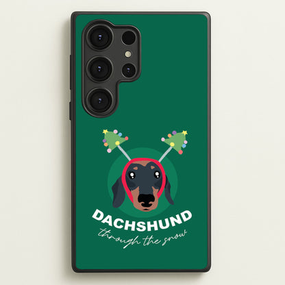 Dachshund Through The Snow  - Christmas Animals Phone Case for Galaxy S25 Ultra