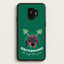 Dachshund Through The Snow  - Christmas Animals Phone Case for Galaxy S9