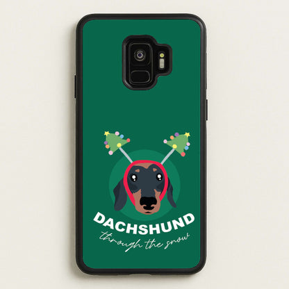 Dachshund Through The Snow  - Christmas Animals Phone Case for Galaxy S9