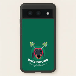 Dachshund Through The Snow  - Christmas Animals Phone Case for Google Pixel 8a