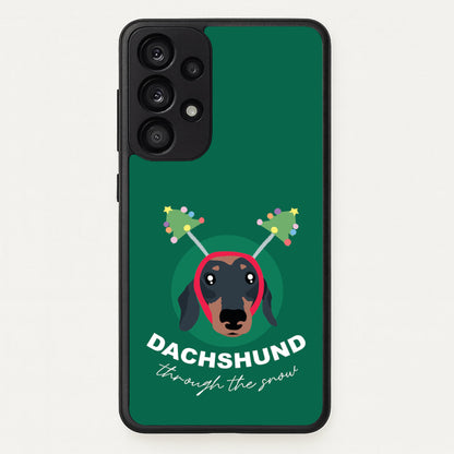 Dachshund Through The Snow  - Christmas Animals Phone Case for Galaxy A53