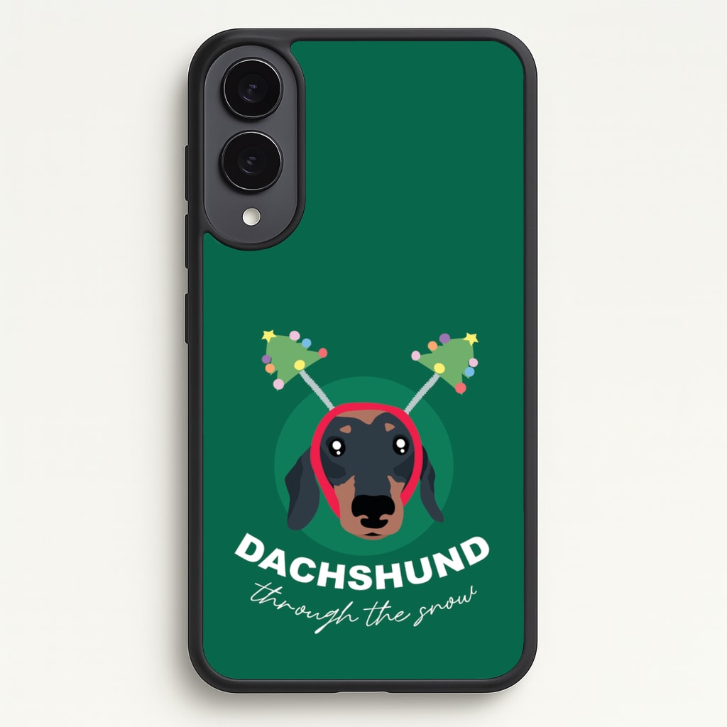 Dachshund Through The Snow  - Christmas Animals Phone Case for Galaxy S25 Edge