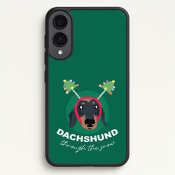 Dachshund Through The Snow  - Christmas Animals Phone Case for Galaxy S25 Edge