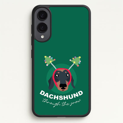 Dachshund Through The Snow  - Christmas Animals Phone Case for Galaxy S25 Edge