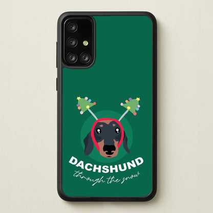 Dachshund Through The Snow  - Christmas Animals Phone Case for Galaxy A71