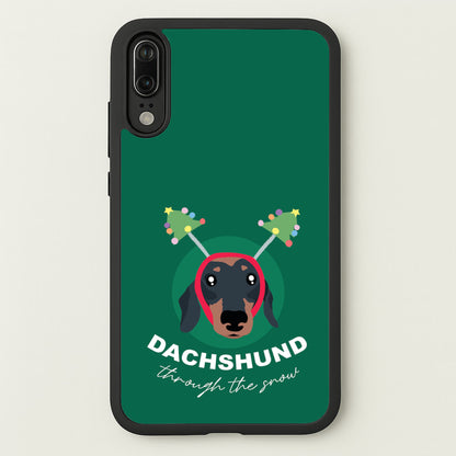 Dachshund Through The Snow  - Christmas Animals Phone Case for Huawei P20
