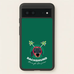 Dachshund Through The Snow  - Christmas Animals Phone Case for Google Pixel 7