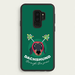 Dachshund Through The Snow  - Christmas Animals Phone Case for Galaxy S9 Plus