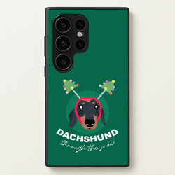 Dachshund Through The Snow  - Christmas Animals Phone Case for Galaxy S24 Ultra