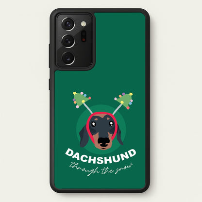 Dachshund Through The Snow  - Christmas Animals Phone Case for Galaxy Note 20 Ultra