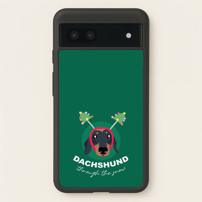 Dachshund Through The Snow  - Christmas Animals Phone Case for Google Pixel 7a