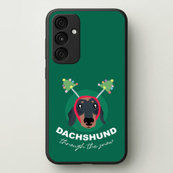 Dachshund Through The Snow  - Christmas Animals Phone Case for Galaxy A35