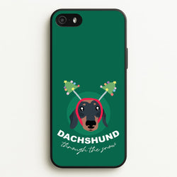 Dachshund Through The Snow  - Christmas Animals Phone Case for iPhone 5 / 5s / SE 2016