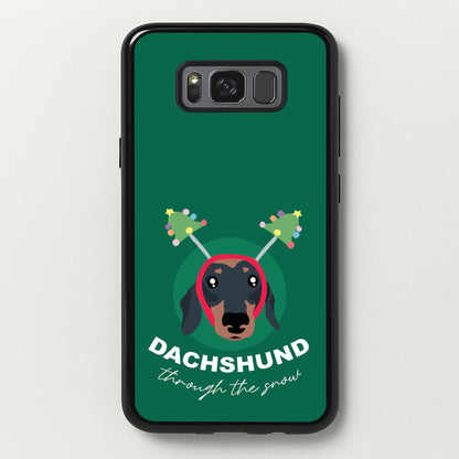 Dachshund Through The Snow  - Christmas Animals Phone Case for Galaxy S8 Plus